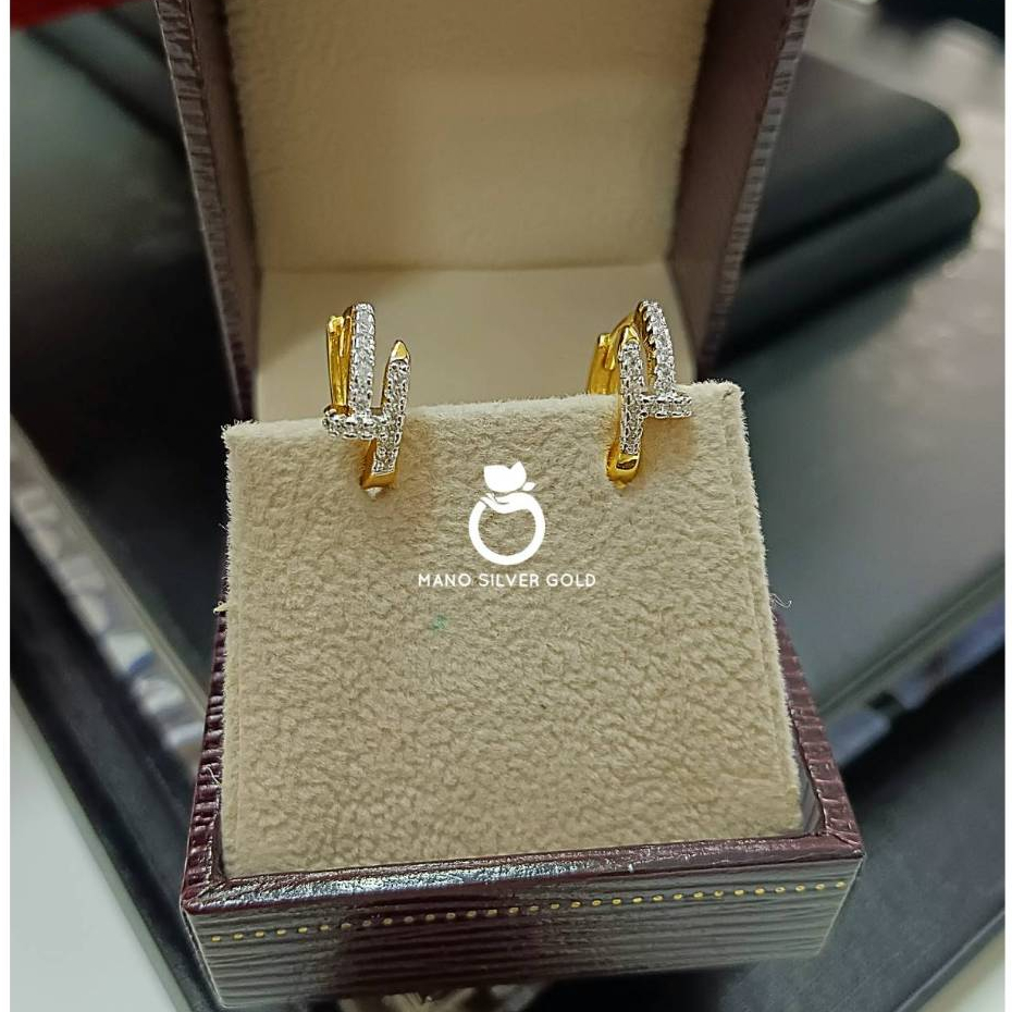 ต่างหูตะปู p0576 มินิมอล งานเกาหลี ไมครอน ชุบทอง หุ้มทอง แฟชั่น ทองสวย ใส่ออกงาน