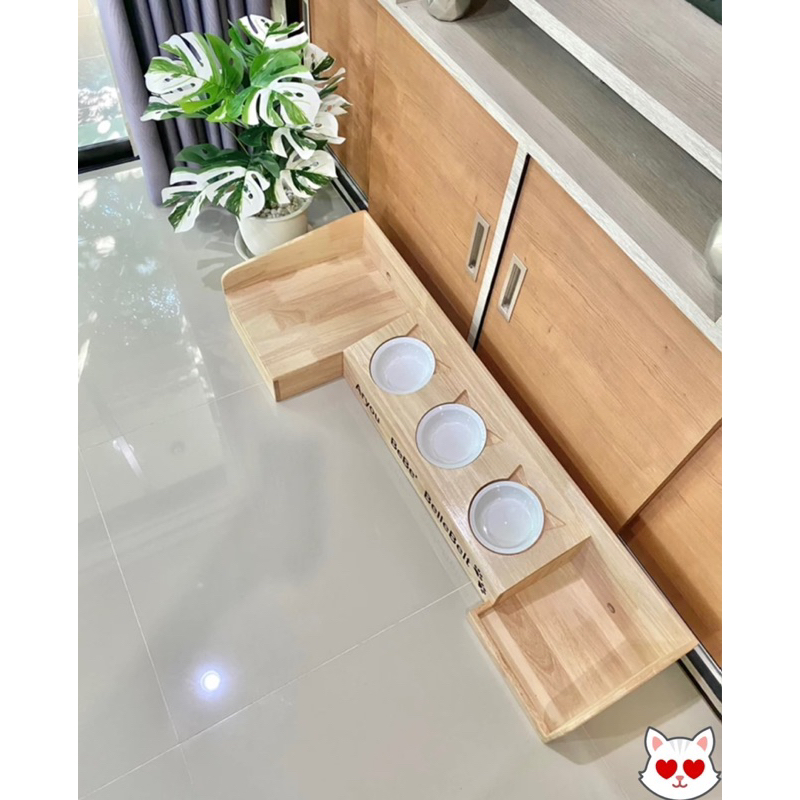 LP110 โต๊ะอาหารสัตว์เลี้ยง พร้อมถ้วยเซรามิก วางน้ำพุ เครื่องอัตโนมัติ ได้ทุกรุ่น เช่น Petkit URPET สำหรับแมว สุนัข