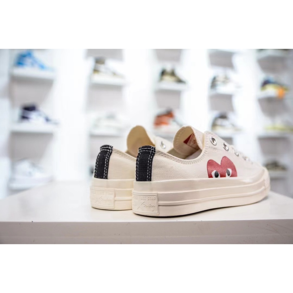 ของแท้ 100%CDG Play X Converse Chuck Taylor All Star 1970s สหพันธ์สินค้ารองเท้าผ้า