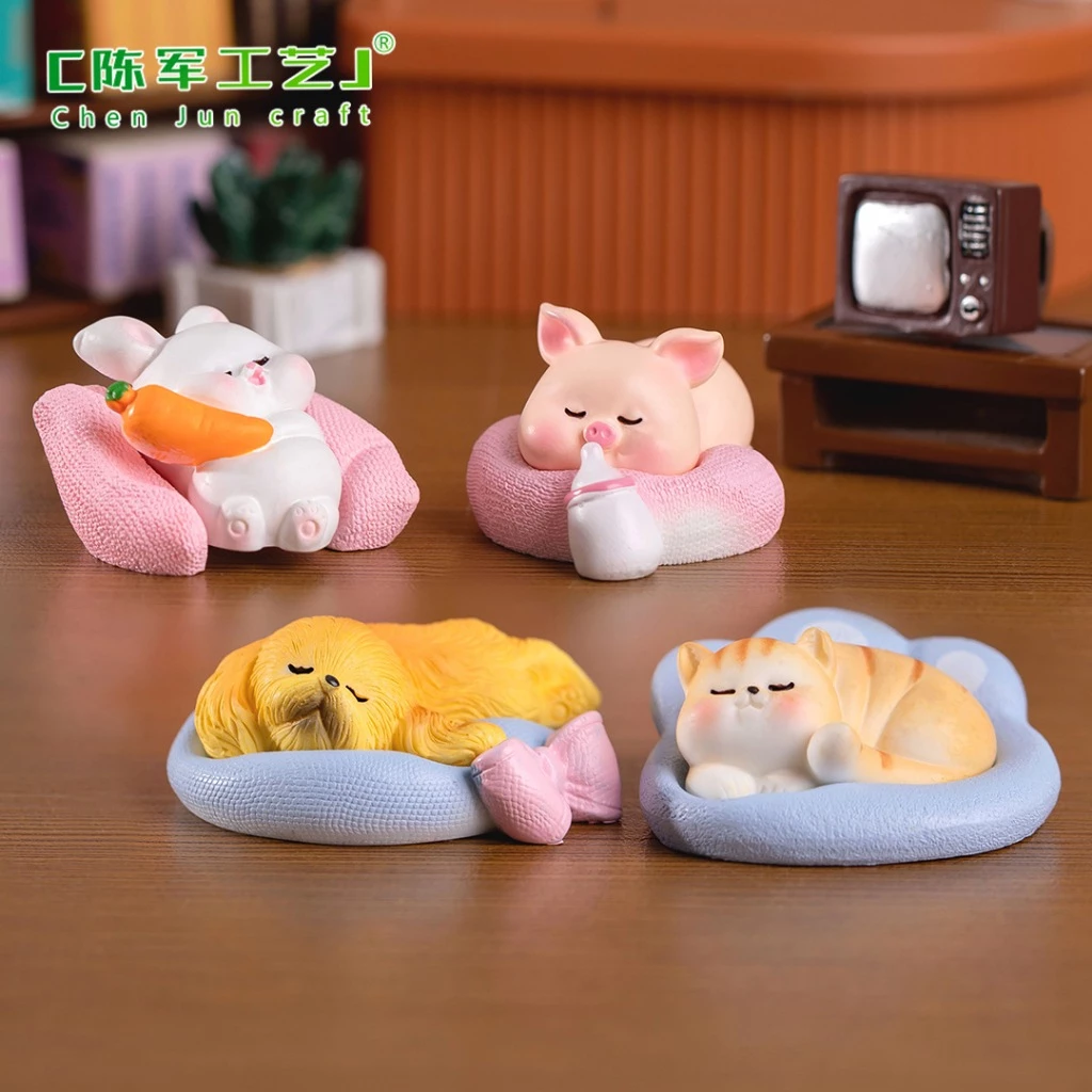 A025 ตุ๊กตาจิ๋ว ตุ๊กตุ่นจิ๋ว ตุ๊กตาสัตว์น้อย แมว สุนัข หมู กระต่าย สำหรับตกแต่งสวนถาด แต่งสวนจิ๋ว แต่งบ้าน แต่งเค้ก