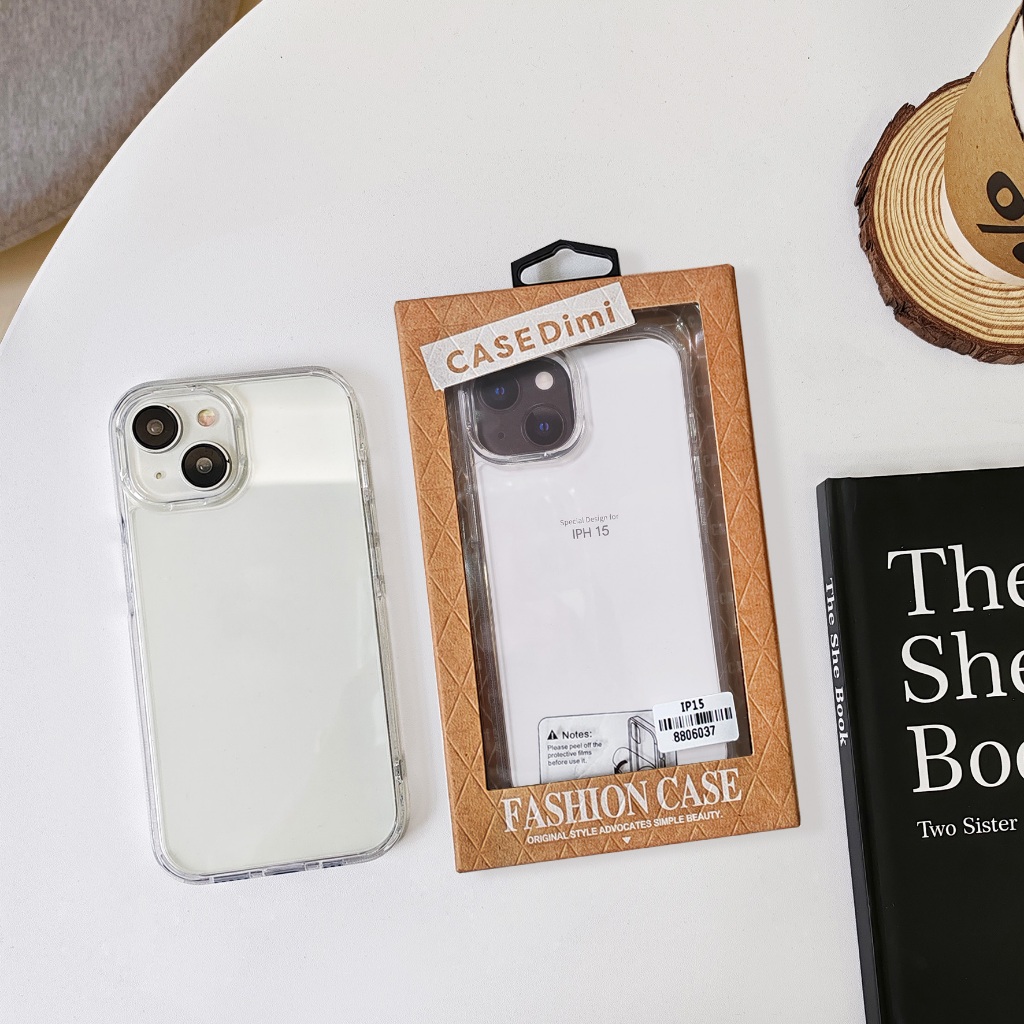 case dimi เคสอะคริลิค เคสใสกันกระเเทก เคสงานกล่องน้ำตาล for iPhone 11 12 Pro max 13 Pro max 14 Pro m