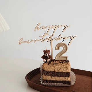 [พร้อมส่ง] ป้ายปักเค้ก ป้ายHappy birthday ป้ายปักเค้กวันเกิด สไตล์มินิมอล น่าร้ากกก
