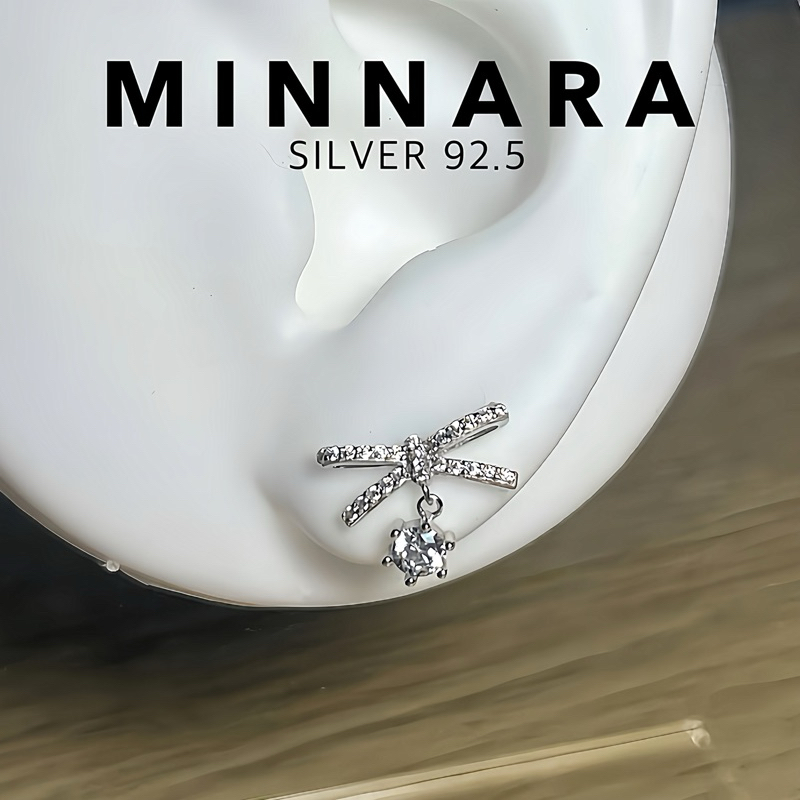 SILVER 92.5 ต่างหูเงินแท้ 92.5 Ribbon 🎀