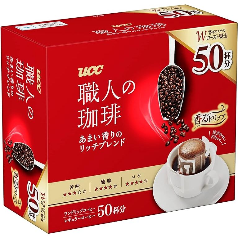 UCC Artisan Coffee One Drip Coffee กลิ่นหอมหวานเข้มข้นผสมผสาน 50P [ส่งตรงจากญี่ปุ่น]