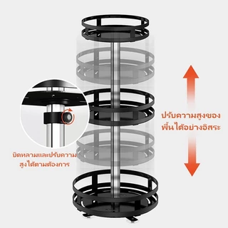 【K&D】 360° ชั้นวางเครื่องปรุง อุปกรณ์ครัว ชั้นวางครัวสแตนเลส ชั้นวางของครัวอเนกประสงค์ เครื่องครัว ที่เก็บเครื่องปรุ