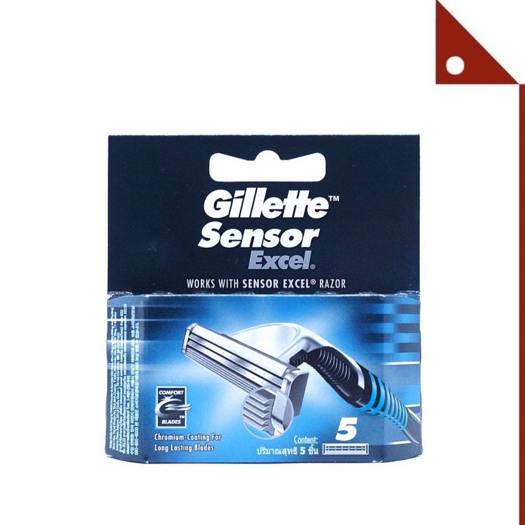 Gillette : GILSE-5* ใบมีดโกนหนวด Sensor Excel Cartridges for Men 5 Count