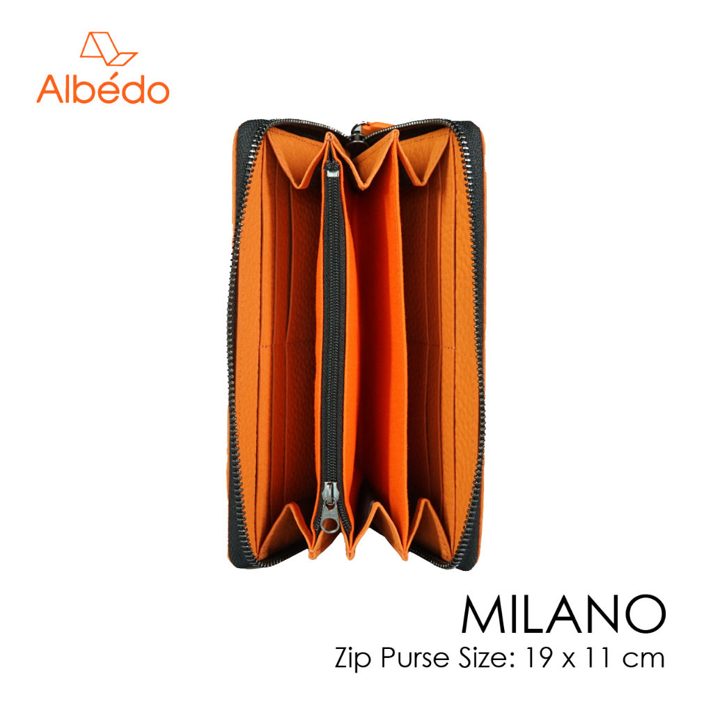 [Albedo] MILANO ZIP PURSE กระเป๋าสตางค์ใบยาว หนังแท้ รุ่น MILANO - ABML01374/ABML01396