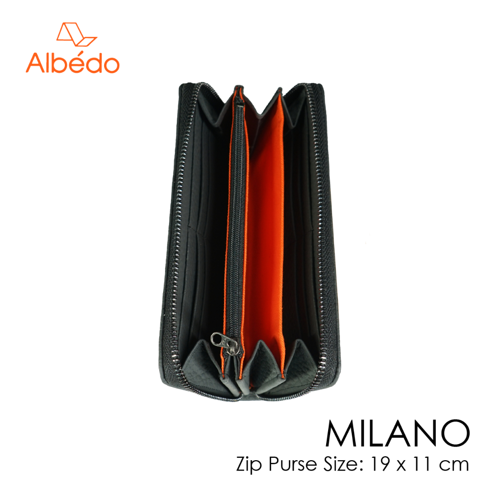 [Albedo] MILANO ZIP PURSE กระเป๋าสตางค์ใบยาว หนังแท้ รุ่น MILANO - ABML01374/ABML01396