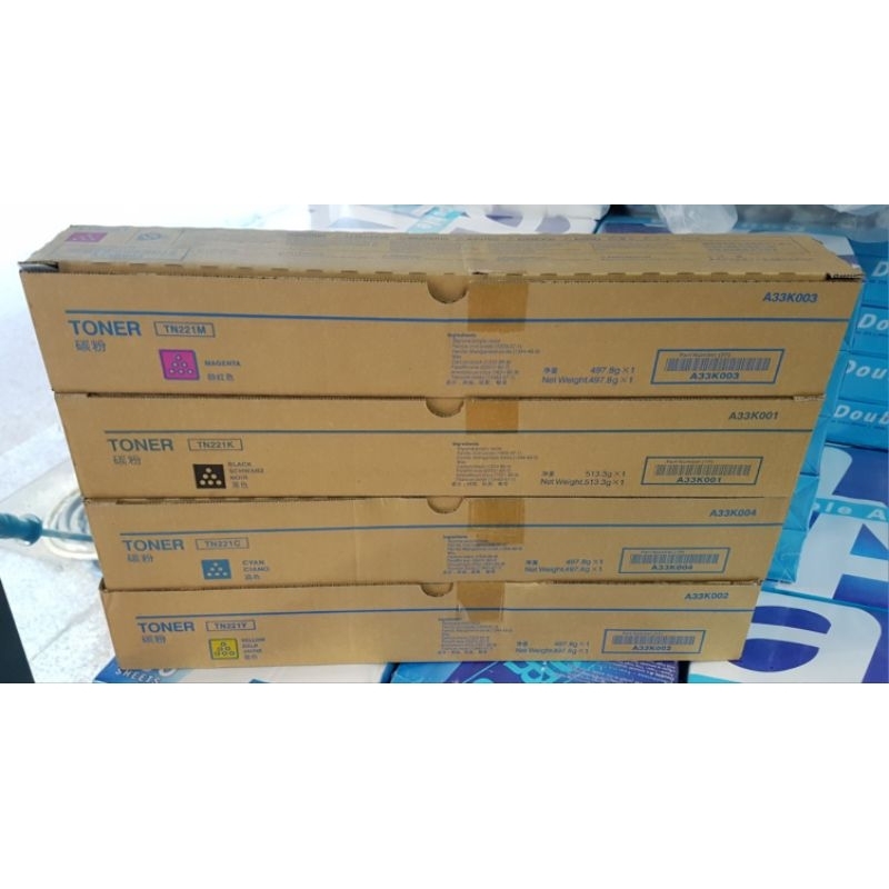 ผงหมึก Toner เครื่องถ่ายเอกสาร Konica Minolta TN221K TN221C TN221M TN221Y(กรุณาสอบถามจำนวนสินค้าก่อนกดสั่ง)
