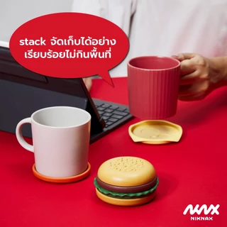 Niknax | The Burger Coaster ชุดรองแก้วเบอร์เกอร์ เซ็ท 6 ชิ้น ที่รองแก้วน้ำ