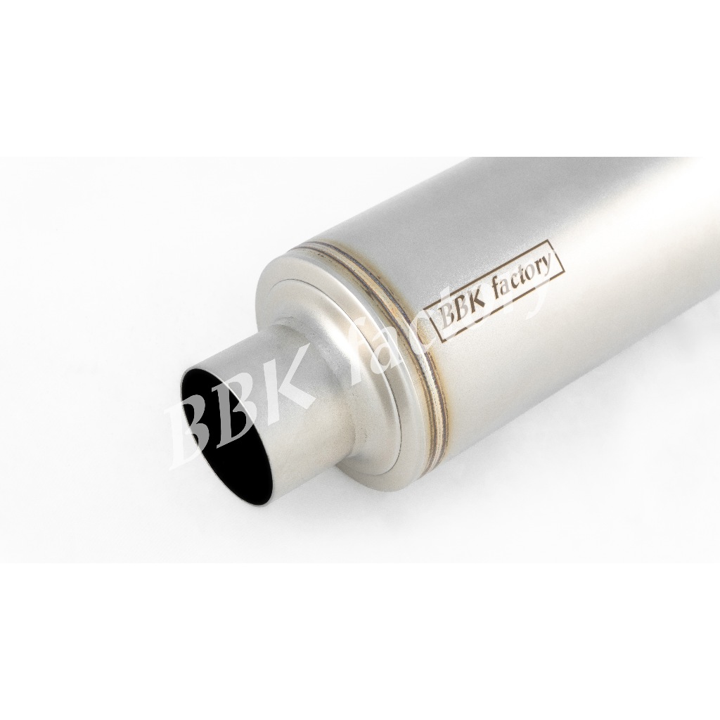 ท่อพักไอเสีย หม้อพักกลาง ฝาคว่ำ ยิงทราย 4.5"x8" [BBK Factory]