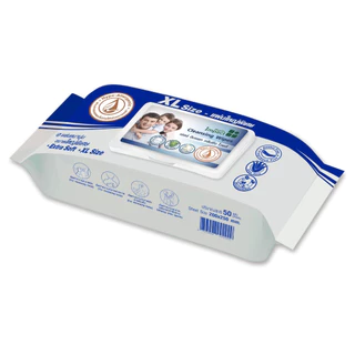 Health Impact ผ้าเปียก,ทิชชู่เปียกขนาดใหญ่พิเศษ Cleansing Wipes Size XL (แผ่นใหญ่พิเศษ)