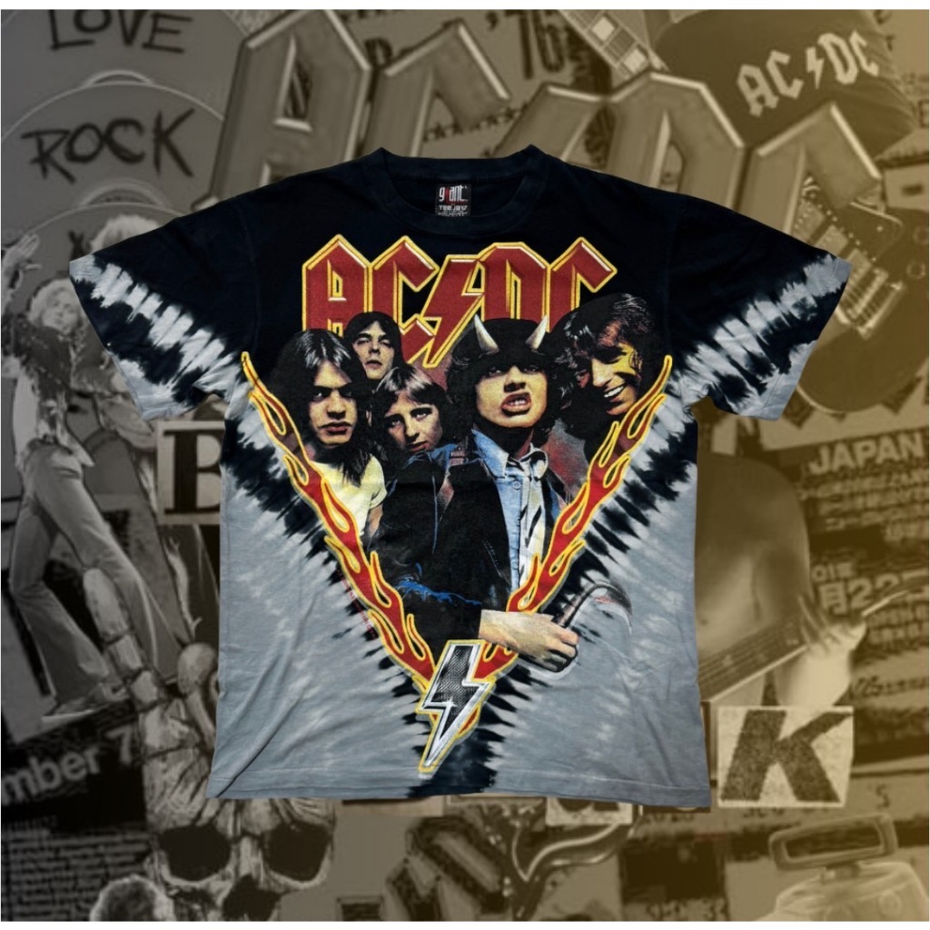 เสื้อวงวินเทจมัดย้อม AC/DC (Ovp)