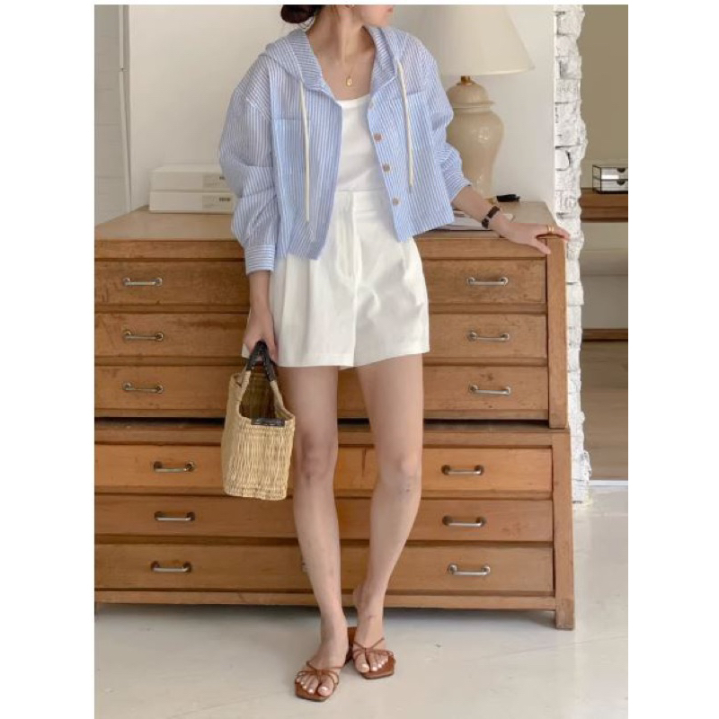 [3641] เสื้อคลุมกระดุมหน้ามีฮู้ท