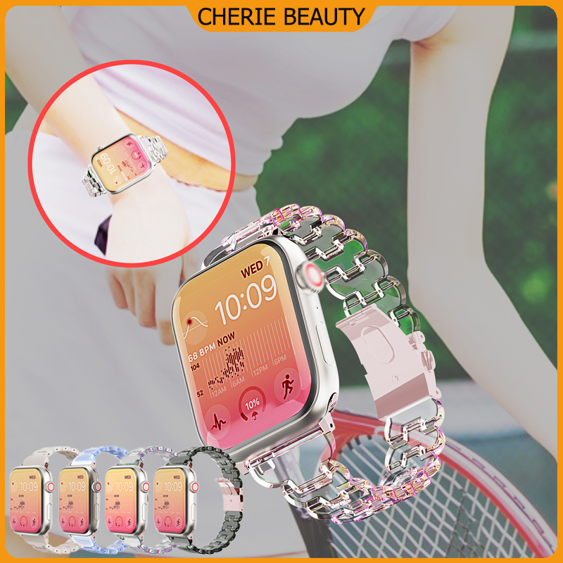 PC เรซิ่นสายนาฬิกาเหมาะสำหรับ 38mm40mm 41 มม.45 มม.44 มม.42 มม.iwatch10/9/8/7/6/5/4/3/2/1