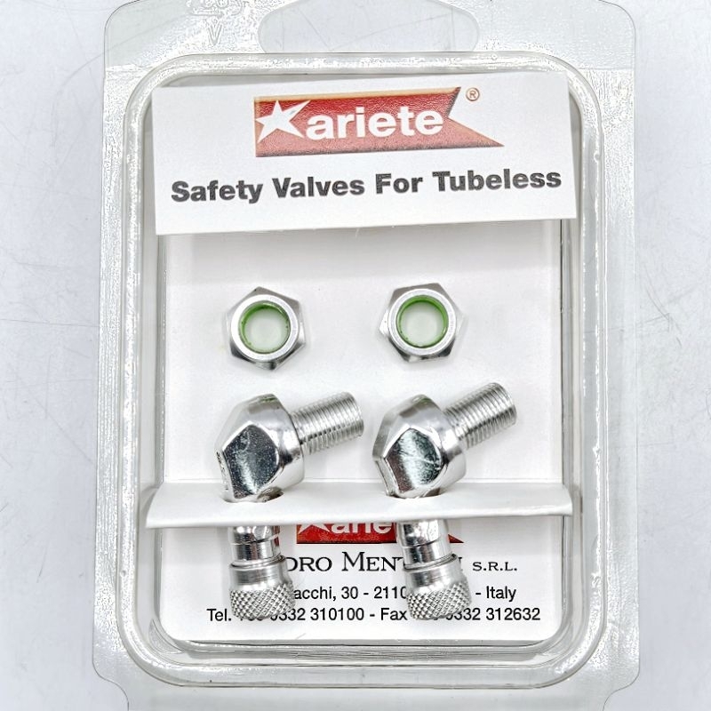 Ariete 🇮🇪 จุ๊บลมขนาด 8.3mm. สำหรับล้อ Marchesini,OZ สีเงิน(Made in italy)