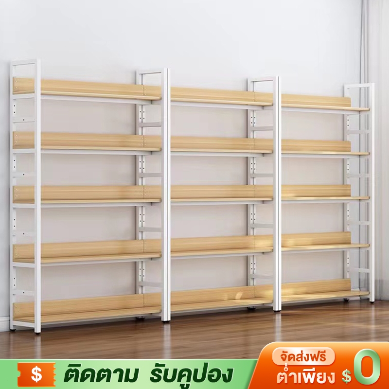 YYM ชั้นวางของ ชั้นเหล็ก 5/6ชั้น สแตนเลส+ไม้ โครงเหล็กทั้งหมดสามารถรับน้ำหนักได้ 600kg ชั้นวางของในครัว ชั้นวางครัว