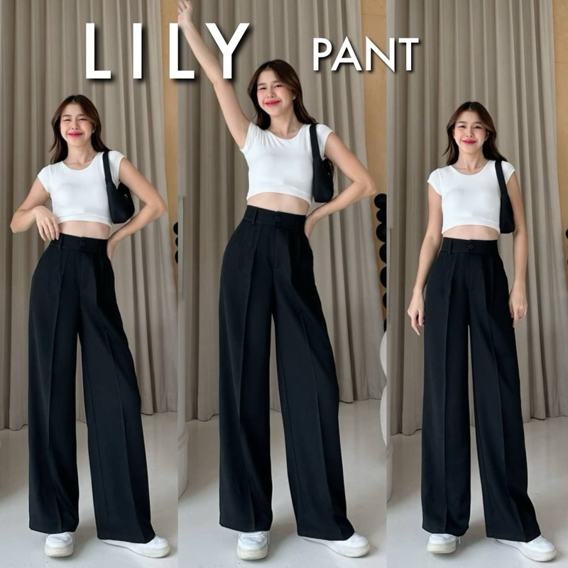 มาใหม่(𝟎𝟏𝟑) -𝐋𝐈𝐋𝐘- กางเกงขากระบอกใหญ่ คลาสสิค ทรงสวยยย ผ้าพริ้วทิ้งตัว ขอบเอวกว้างเก็บพุง พรางหุ่น คลาสสิค ดูแพงงง