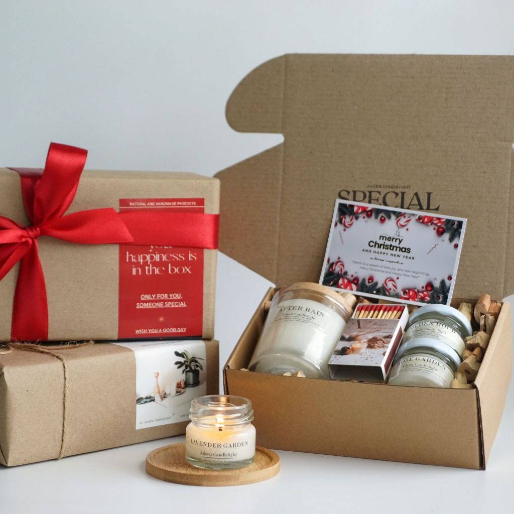 [special gift box set] กิ๊ฟเซ็ทเทียนหอม 3 ชิ้น คละกลิ่น พร้อมการ์ดอวยพร ของขวัญวันเกิด ของขวัญปีใหม่