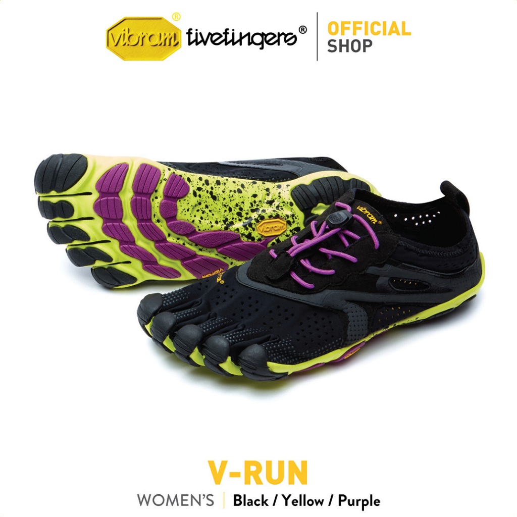 Vibram FiveFingers รองเท้าผู้หญิง รุ่น V-Run (Black/Yellow/Purple) - 16W3105