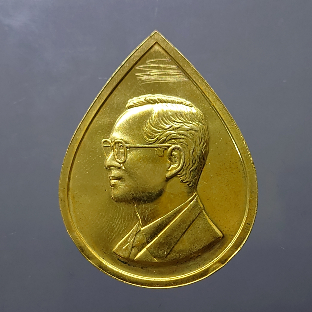เหรียญที่ระลึก (สร้างเขื่อน) เขื่อนภูมิพล 30 ปี กฟภ รัชกาลที่9 เนื้อชุบทอง พ.ศ.2542 นิยม หายาก