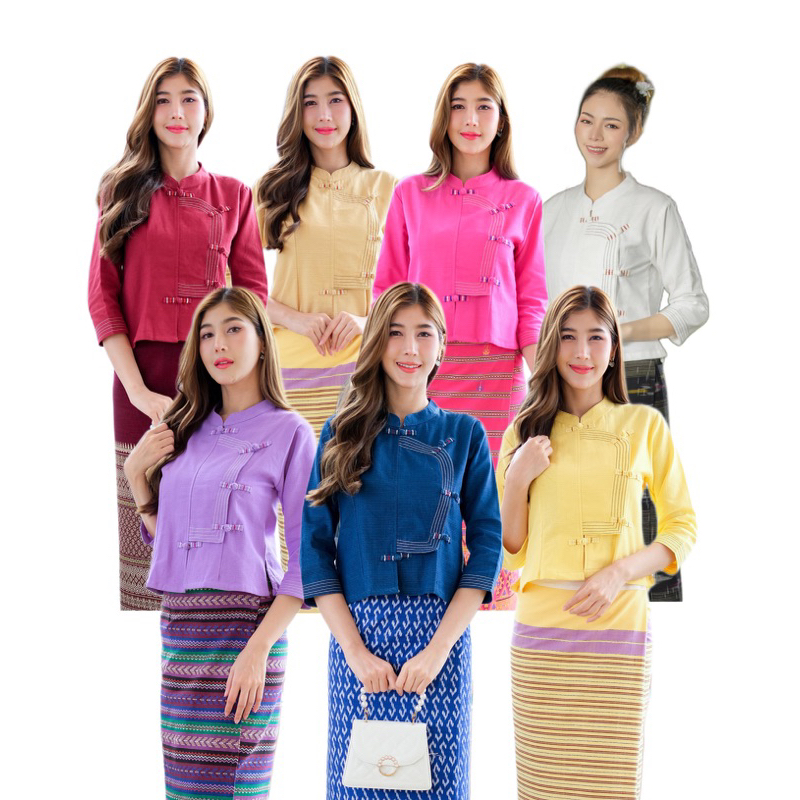 เสื้อพื้นเมืองผู้หญิงปักเส้นป้ายกระดุมจีน