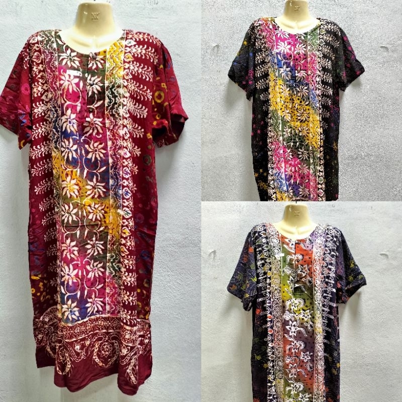 ชุดอินโดแท้ ผ้าบาติกคอกลมมีกระดุม3เม็ดยาวเลยหัวเข่า - รูปที่ 6