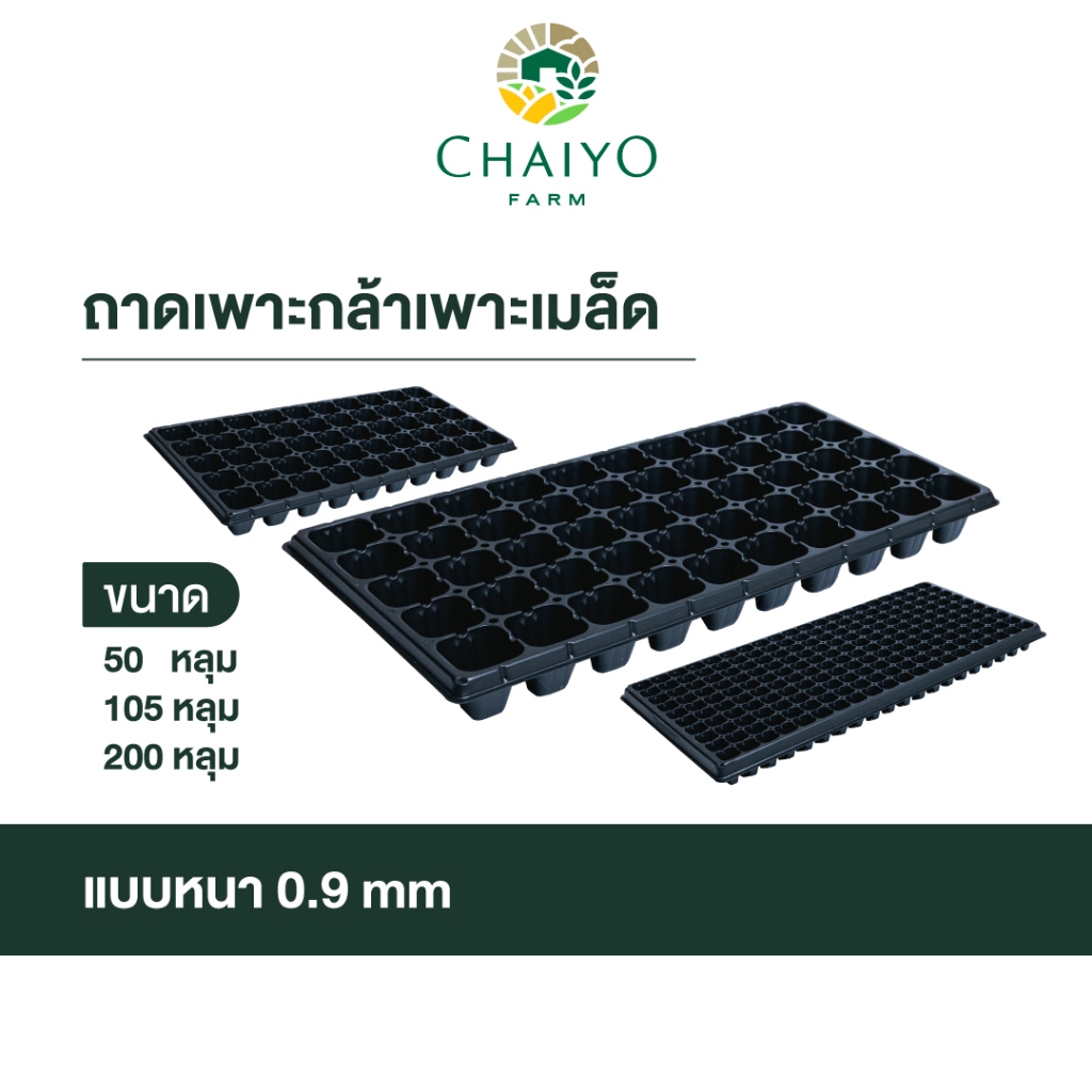 ถาดเพาะกล้า ถาดเพาะเมล็ด (แบบหนา 0.9 mm) ขนาด 50, 105, 200หลุม