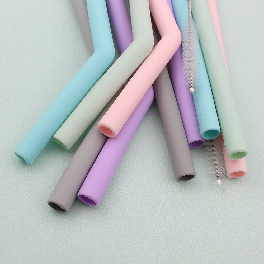 ♻️ Eco หลอดซิลิโคน กว้าง 7 mm. ยาว 24.5 ซม เหมาะกับแก้ว20-30oz งอ/ตรง ใช้ซ้ำได้ พับได้ ตัดได้ หลอดหัดดูด Silicone Straws