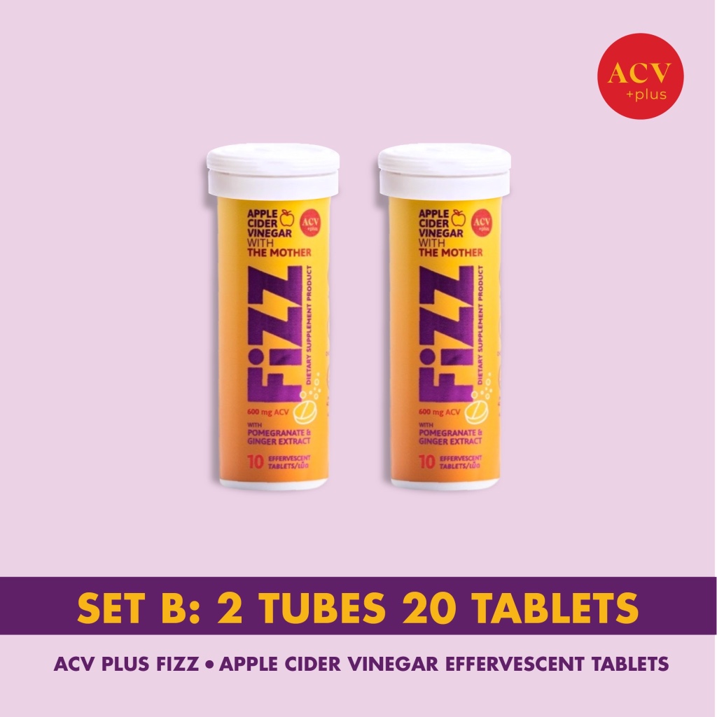 ACV Plus FIZZ [Set B] : เม็ดฟู่ แอปเปิ้ลไซเดอร์วินีการ์ Apple Cider Vinegar Effervescent Tablets