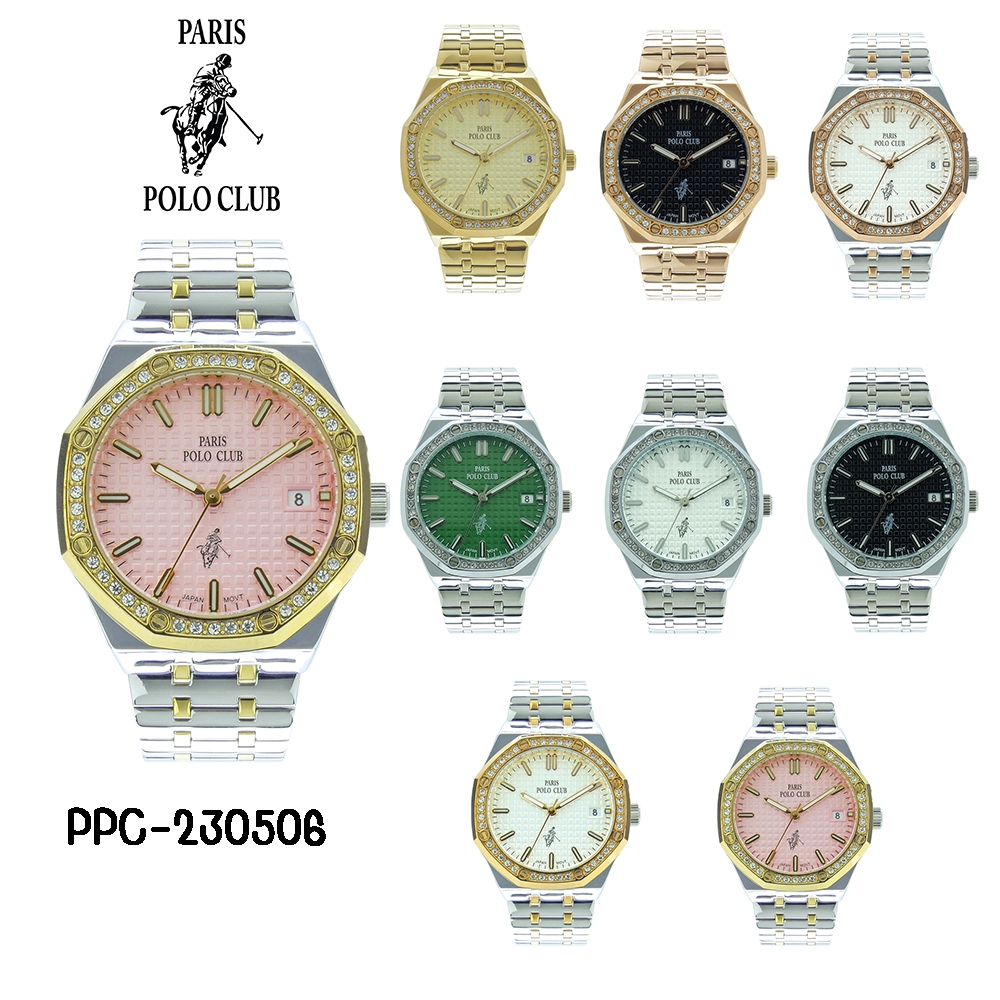 Paris Polo Club นาฬิกาข้อมือผู้หญิง สายสแตนเลส รุ่น PPC-230506