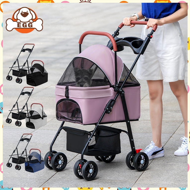 【พร้อมส่ง】EGG รถเข็นสุนัข ถอดออกได้ รับน้ำหนักได้ถึง 20 กิโลกรัม รถเข็นสัตว์เลี้ยง รถเข็นแมว รถเข็นสุนัขและแมว COD