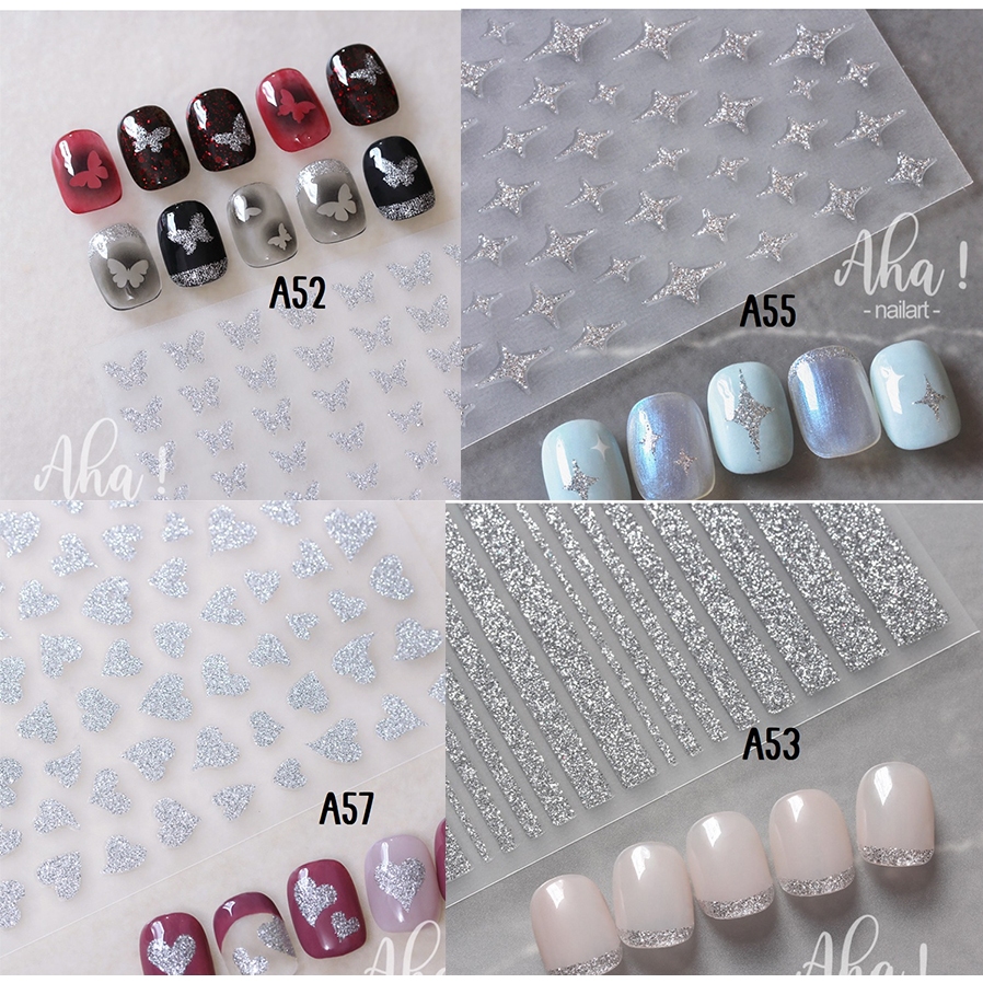 K2.สติ๊กแกอร์ตกแต่งเล็บสีแฟลชมีกาวในตัว แบรนด์ AHA