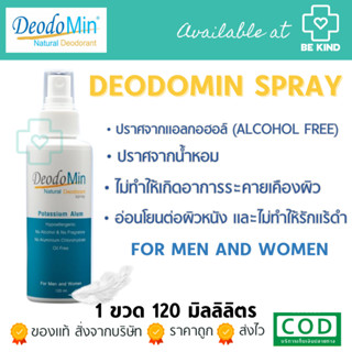 Deodomin Spray สเปรย์ระงับกลิ่นกายสารส้ม 120มล.