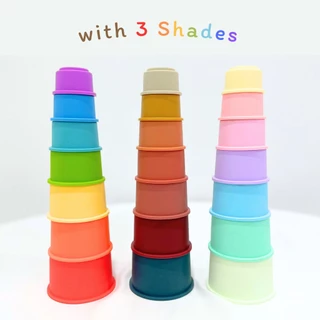 BabyMeal ของเล่นตัวต่อซิลิโคน 7 ชั้น Food Grade Silicone | Silicone Stacking Cup BPA FREE