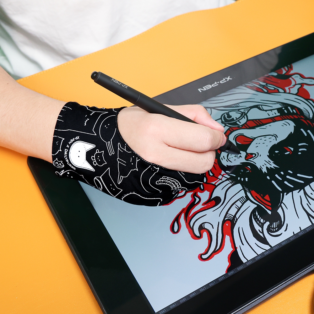 XPPen ACG15 ถุงมือวาดรูป SE ลายแมว (Free Size) ป้องกันการเสียดสีกับแผ่นวาด ใช้งานได้ทั้งมือซ้าย-ขวา