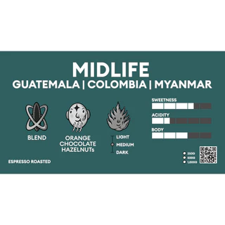 Midlife Blend เมล็ดกาแฟเบลน คั่วกลาง โทน Orange Chocolate Balance | MOTMOT COFFEE
