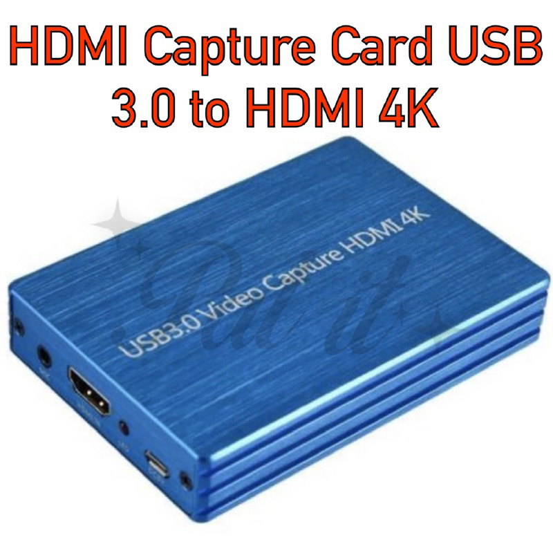 HDMI Capture Card USB 3.0 to HDMI 4K Game Live Streaming Plug and Play
