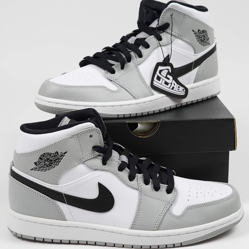 Jordan 1 Mid Light Smoke Grey พร้อมส่ง แท้ 100%