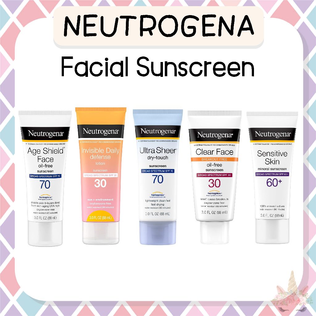 *พร้อมส่ง/ของแท้‼️* Neutrogena Age Shield/ Invisible Daily/ Clear Face/ Ultra Sheer Facial Sunscreen ครีมกันแดด