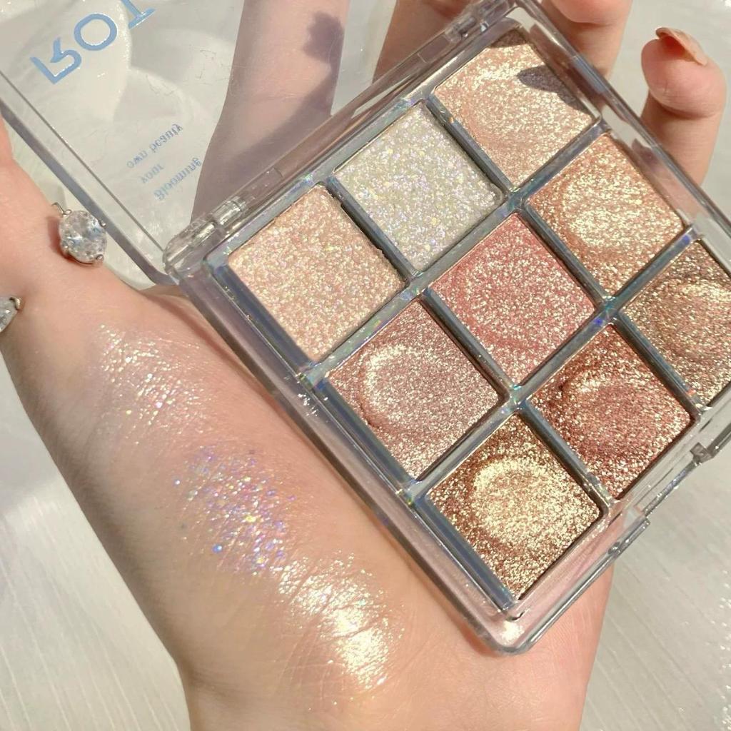 ROTO อายแชโดว์ ชิมเมอร์ กลิตเตอร์ สีสวยชัด กันน้ำ ติดทนนาน 9 สี