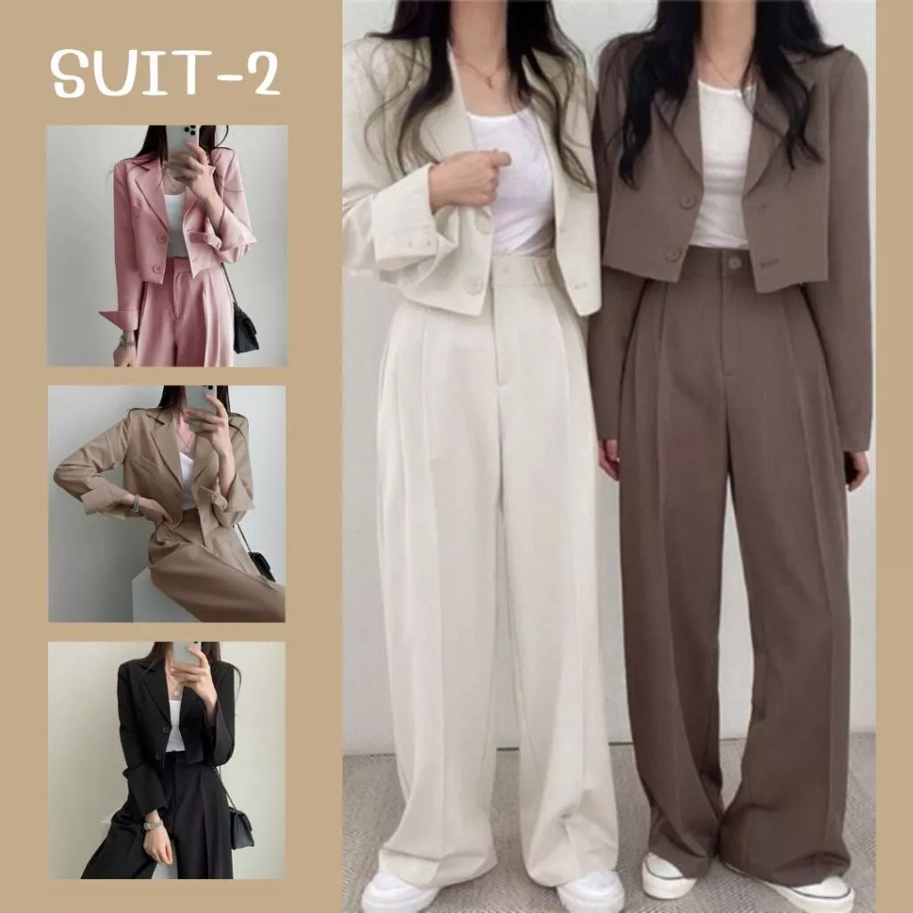 SUIT-2 (เฉพาะเสื้อ) เสื้อสูทเบลเซอร์ สูทครอปครึ่งตัว สำหรับผู้หญิง สูทแขนยาว คลุมไหล่ S-4XL สาวอวบใส่ได้ สินค้าพร้อมส่ง
