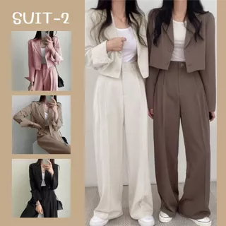 SUIT-2 (เฉพาะเสื้อ) เสื้อสูทเบลเซอร์ สูทครอปครึ่งตัว สำหรับผู้หญิง สูทแขนยาว คลุมไหล่ S-4XL สาวอวบใส่ได้ สินค้าพร้อมส่ง