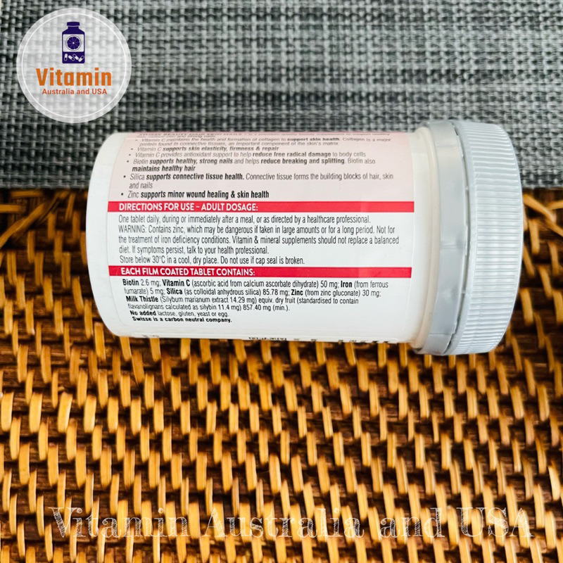 Swisse Hair Skin Nails+ 60 เม็ด | วิตามินบำรุง ผม ผิว เล็บ | ของแท้ 100% | นำเข้าจากออสเตรเลีย ราคา ถูกที่สุด ดีลบีเคเค แกลเลอรีภาพที่ 2
