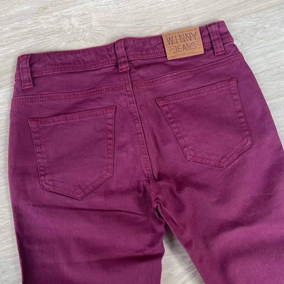 Winny Jeans กางเกงขายาว 6 ส่วน สีเลือดหมู ผ้าบาง ของแท้ 1000% ราคา ถูกที่สุด ดีลบีเคเค แกลเลอรีภาพที่ 2