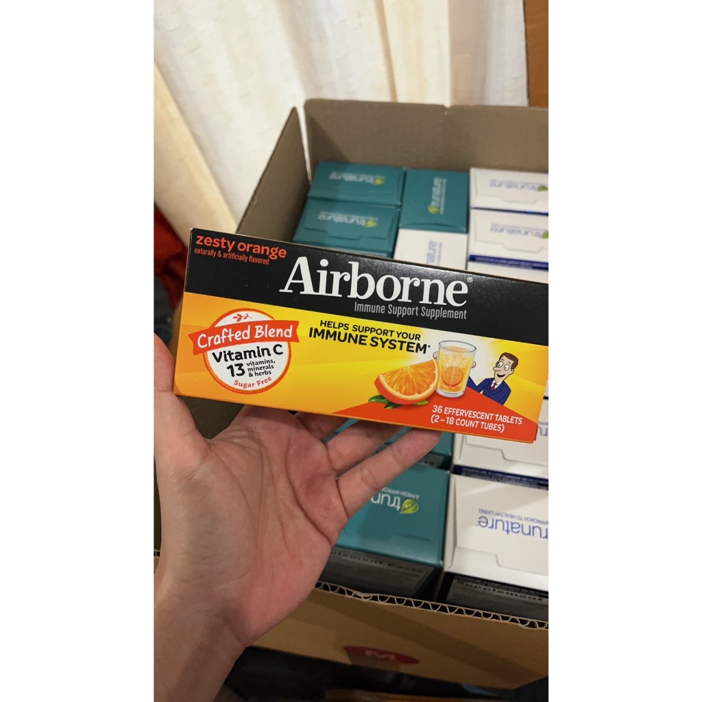 วิตามินเม็ดฟู่ Airborne immine support Supplement 36 เม็ด สินค้านำเข้าจากอเมริกา