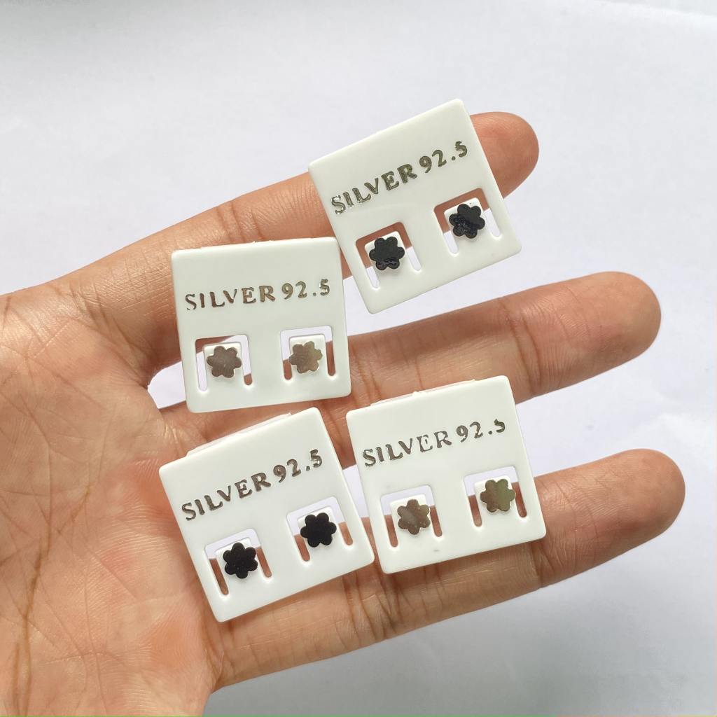 ต่างหูเงินแท้ Flower Earrings 92.5% (ดอกไม้แผ่น)