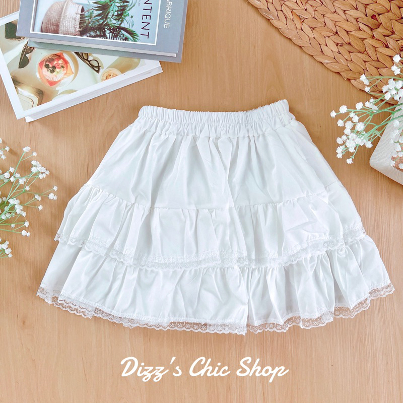 มีซับใน ❤️ Diiz’s ❤️ BG🍓 กระโปรงสั้น มีซับใน ทรงเป็นชั้นๆ ผ้าคอตตอน เวียดนาม