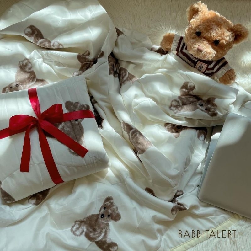 ผ้าห่มพกพา ผ้าห่มในรถ ลายTeddy🧸 สินค้าพร้อมส่ง
