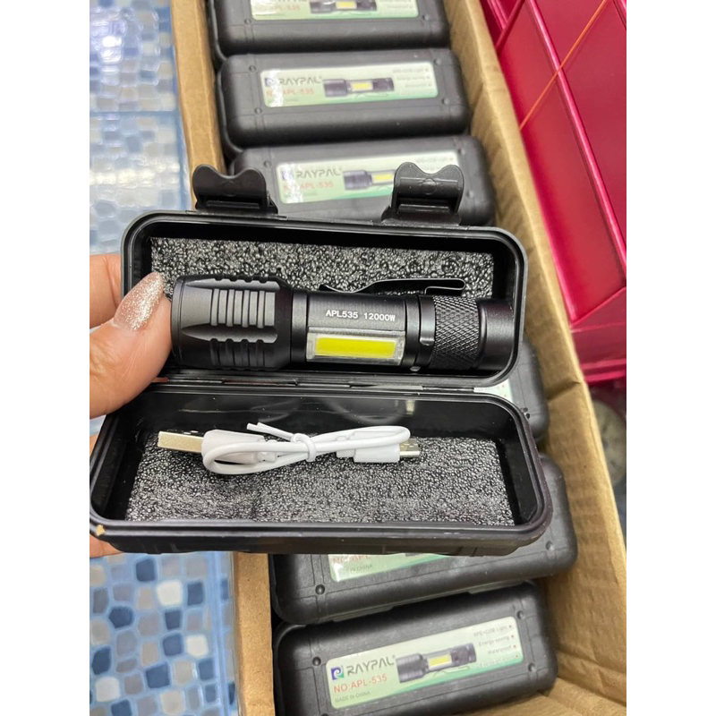 ไฟฉาย USB RAYPAL APL-535 ส่องสว่าง 12000W RAYPAL ไฟฉายมินิ รุ่น APL-535